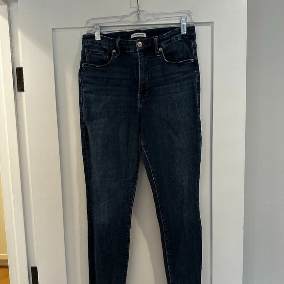 GOOD AMERICAN   Good Legs High Waist Raw Hem Skinny Jeans - 14/32 - Picture 3 of 4